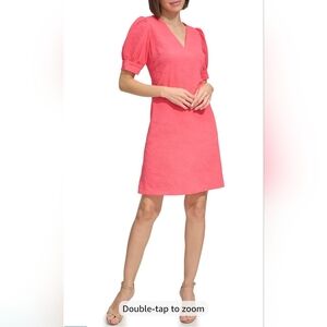 Tommy Hilfiger Coral Puff Sleeve Mini Dress